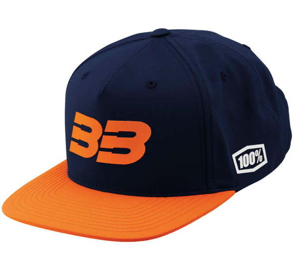 100% BB33 Hat Navy/Orange One Size BB-20041-455-01
