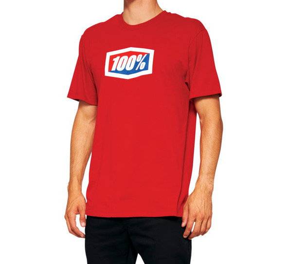 100% Men's Official Tee Red L 20000-00012