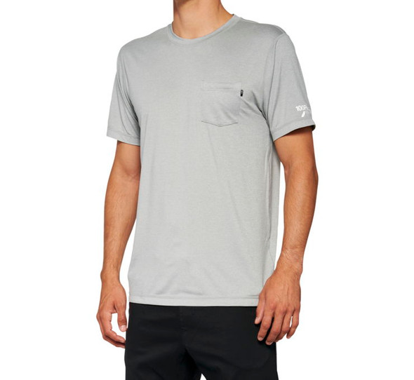 100% Men's Mission Athletic Tee Heather Grey L 20014-00007