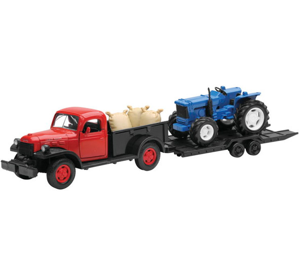 New Ray Toys 1:32 Die Cast Truck with Farm Tractor 1946 Dodge Power Wagon with Farm Tractor SS-54296B