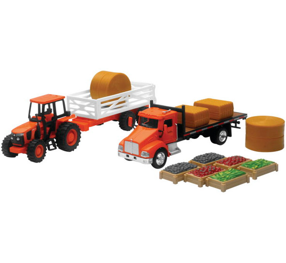 New Ray Toys 1:32 Kubota Tractor Kubota Farm Tractor Playset SS-15815A