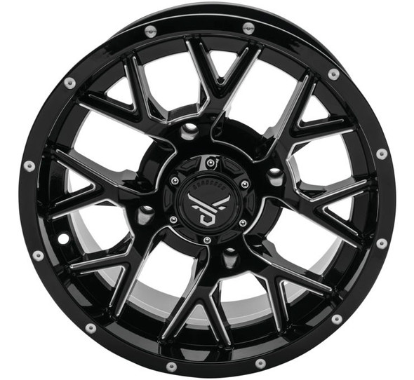 QuadBoss Barbwire Wheels 15x7 4/137 5+2 Black/Milled RT-GW081157137BMIB