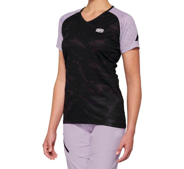 100% Women's Airmatic Jersey Black/Lavender S 40015-00004