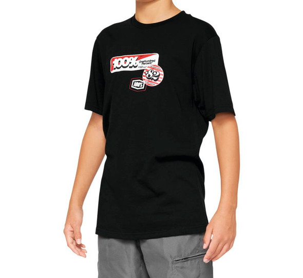 100% Youth Stamps Tee Black Youth M 34021-001-05