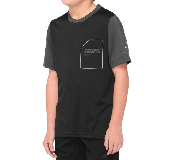 100% Youth Ridecamp Jersey Black/Charcoal Youth L 40031-00002