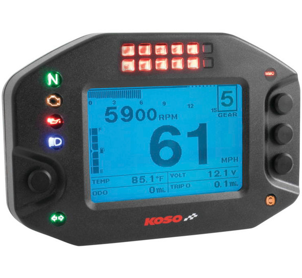 Koso RS-2 Multi-Function Meter and Data Recorder Black BA073000
