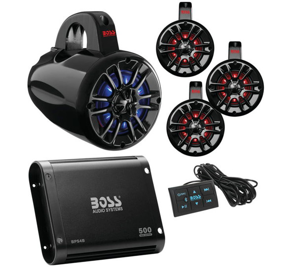 Boss Audio Systems Universal Bluetooth Remote Controlled RGB Audio Kit Black 4" UNI4RGB