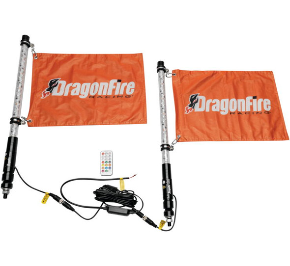 DragonFire Racing 2Ft Spiral Led Whip Clear Pr 522803