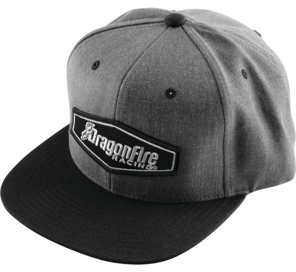 DragonFire Racing Hex Logo Snapback Hat Grey/Black 13-0063
