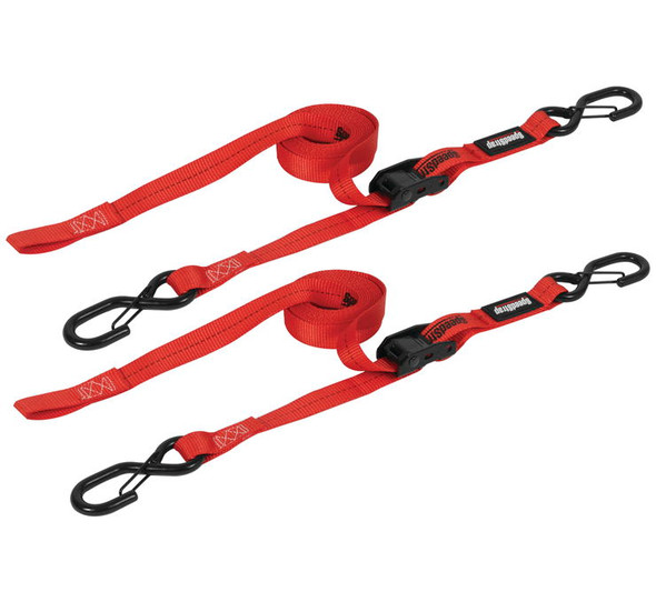 PRP 1" Cam-Lock Tie Down With Snap S-Hooks Red 12103-2