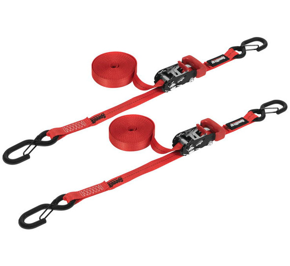 SpeedStrap 1" Ratchet Tie Down with Snap "S" Hooks Red 1"W x 15' L 11503-2