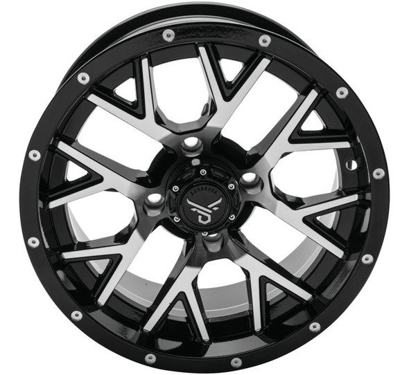 QuadBoss Barbwire Wheels Black/Machined 14x7 RT-GW081147110BMB