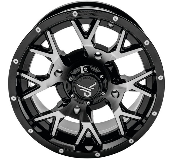 QuadBoss Barbwire Wheels Black/Machined 14x7 RT-GW081147156BMA