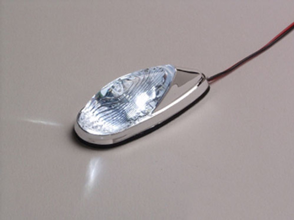 K&S Led Marker Lights Mini-Flush Mt. Chrome Body Wht/Clr (1 Led) 25-9504