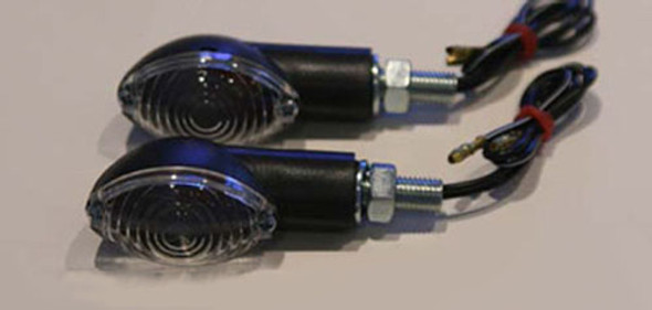 K&S Marker Lights Mini-Stalk Ultra Small Blk (S/F) Clear 25-8351