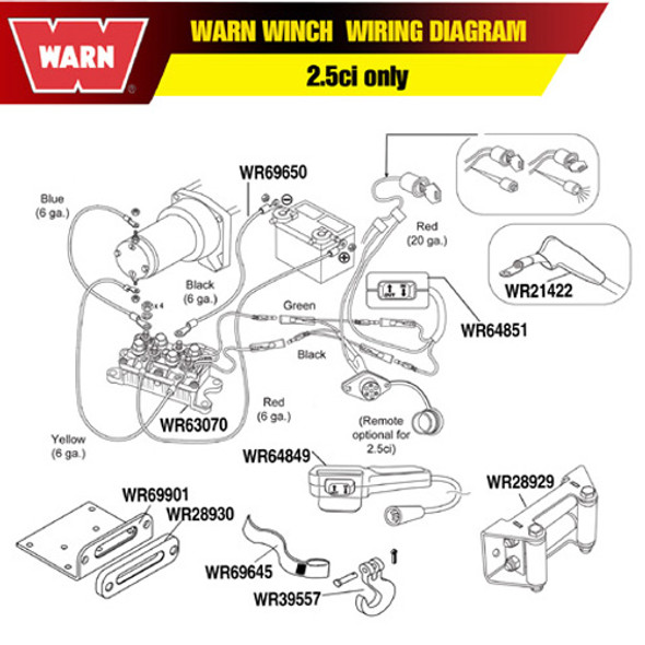 Warn Warn 6 Gauge Cable - Black - 36" 69650