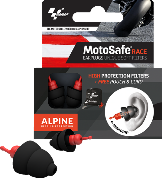 Alpine Hearing Protection Motogp Motosafe Race Earplugs 11123118