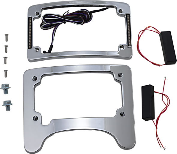 Custom Dynamics Turn Signal Eliminator With Tri Radius Illuminated Plate Frame Tselim06Hwc