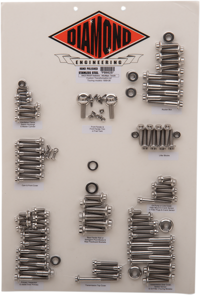 Diamond Engineering Custom Transformation Fastener Kit Pb662S