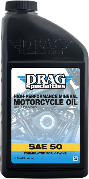 DRAG SPECIALTIES OIL High-Performance Mineral 50 Motorcycle Oil 3601-0767