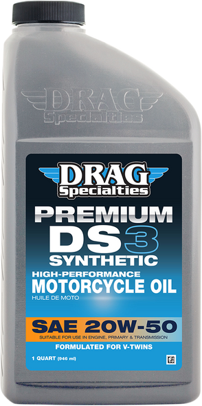 DRAG SPECIALTIES OIL DS3 Premium Full Synthetic 20W-50 Motorcycle Oil 3601-0775