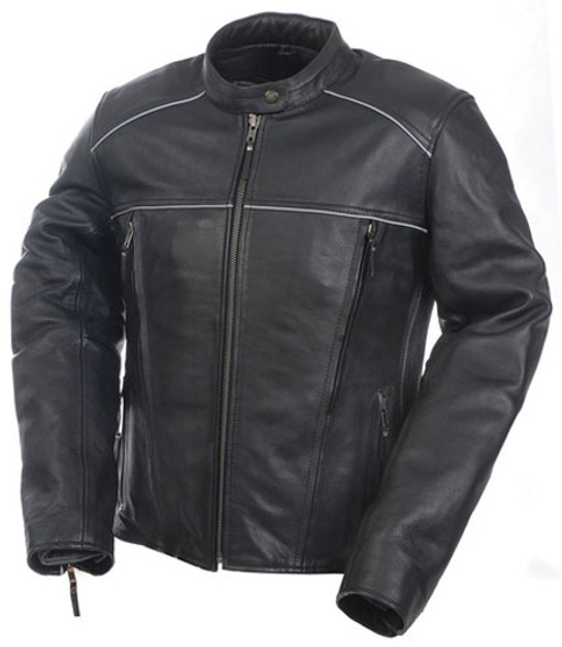 Mossi Mossi Womens Premium Leather Jacket Size 6 Black 20-219-6