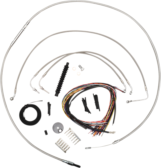 La Choppers Complete Stainless Braided Handlebar Cable Brake Line Kit Cable Kit La8154Kt216
