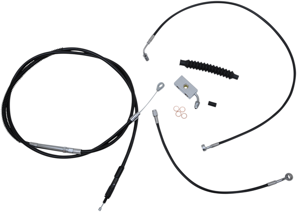La Choppers Complete Black Vinyl Braided Handlebar Cable Brake Line Kit La8152Kt13B