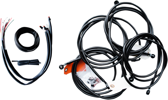 La Choppers Complete Midnight Braided Handlebar Cable Brake Line Kit Standard La8053Kt219M