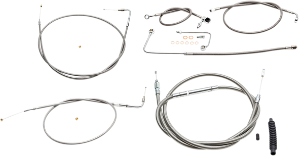 La Choppers Standard Stainless Braided Handlebar Cable Brake Line Kit La8151Kt16