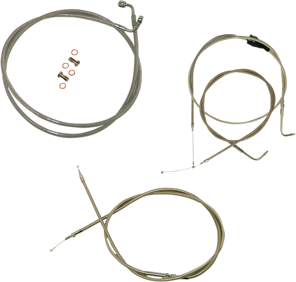 La Choppers Standard Stainless Braided Handlebar Cable Brake Line Kit La8005Kt19