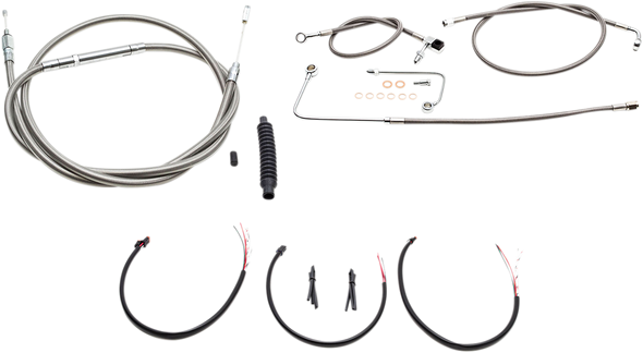 La Choppers Complete Stainless Braided Handlebar Cable Brake Line Kit Cable Kit La8151Kt2B16