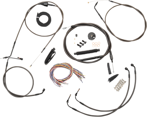 La Choppers Complete Midnight Braided Handlebar Cable Brake Line Kit Standard La8005Kt2B16M