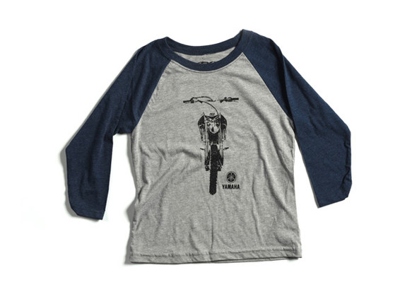 Factory Effex Fx Yamaha Bike Youth Baseball Shirt / Navy-Heather Gray (L) 21-83214