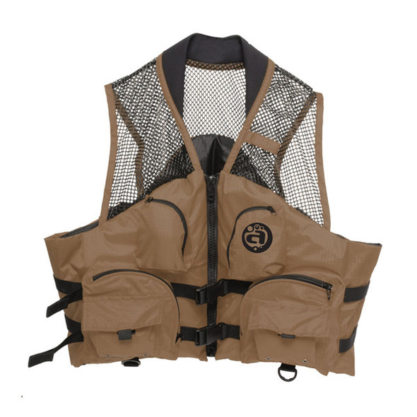 Kwik Tek Deluxe Mesh Top Fishing Vest Xs Bark 12003-07-A-Ba