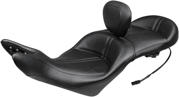 Mustang Heated One-Piece 2-Up Touring Seat With Driver Backrest 79723