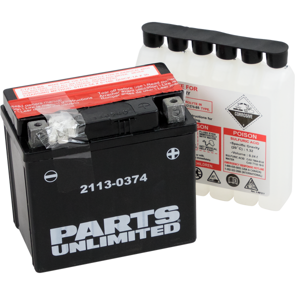 PARTS UNLIMITED AGM Maintenance-Free Battery 2113-0374