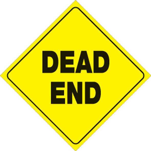 Voss Signs Yellow Plastic Reflective Sign 12" - Dead End 472 De Yr
