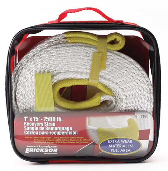 Erickson 1" X 15' 7500 Lb Recovery Strap With Storage Bag 59350