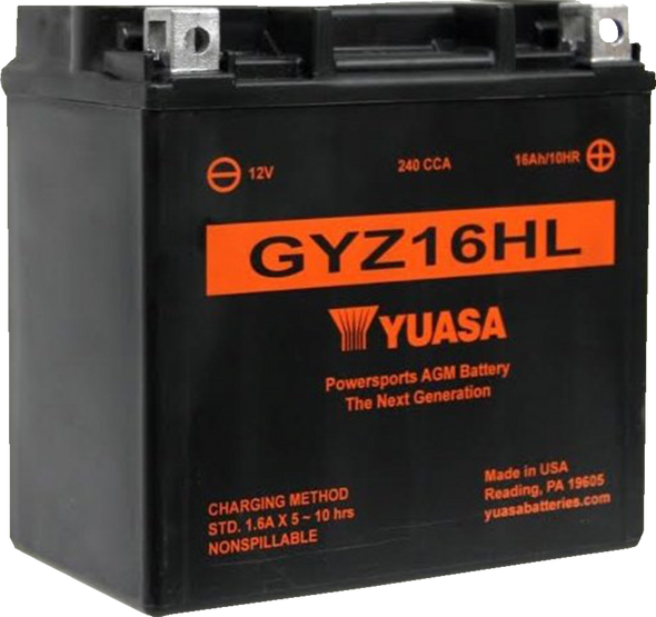 Yuasa Gyz Factory-Activated Agm Maintenance-Free Battery Yuam716Ghl