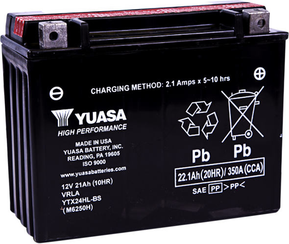 Yuasa High Performance Agm Maintenance-Free Battery Yuam6250H