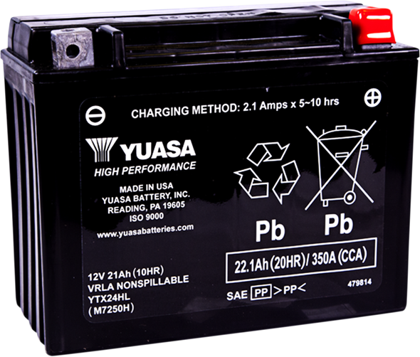 Yuasa High Performance Agm Maintenance-Free Battery Yuam7250H