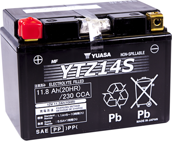 Yuasa High Performance Agm Maintenance-Free Battery Yuam72Z14