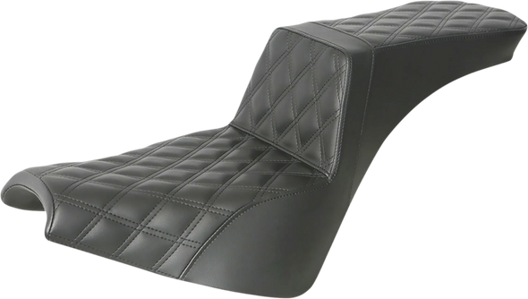 SADDLEMEN Step-Up Seat - Full Lattice Stitch - Black 818-30-195