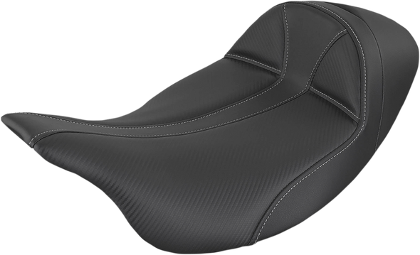 SADDLEMEN Dominator Seat - Low - Solo - Black w/ Gray Stitching - FL '08-'24 808-07B-0042L