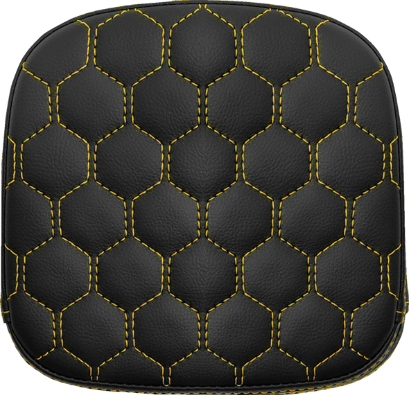 SADDLEMEN Sissy Bar Pad - Honeycomb - Gold Stitching 040749GOL