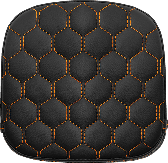 SADDLEMEN Sissy Bar Pad - Honeycomb - Orange Stitching 040749ORA