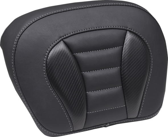 MUSTANG Deluxe Chopped Tour-Pak? Sissy Bar Pad - Black with Gunmetal Stitch, Part Number 88405GM