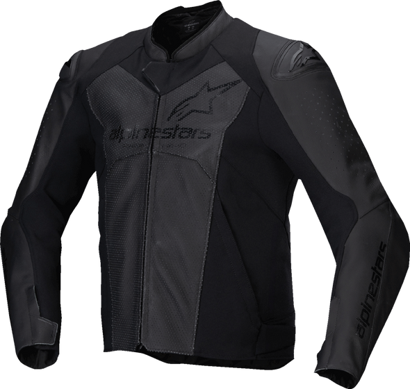 Alpinestars Faster v3 Airflow Leather Jacket - Black/Black - US 48 / EU 58 (Part No. 3103625-1100-58)