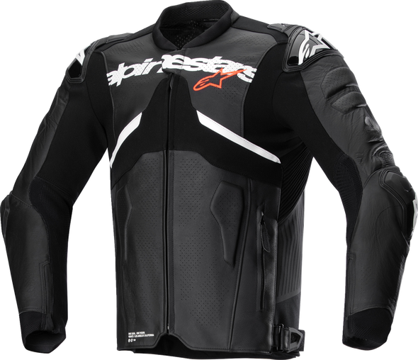 Alpinestars Atem v5 Leather Motorcycle Jacket - Black/White, US 44 / EU 54, Part 3106524-12-54